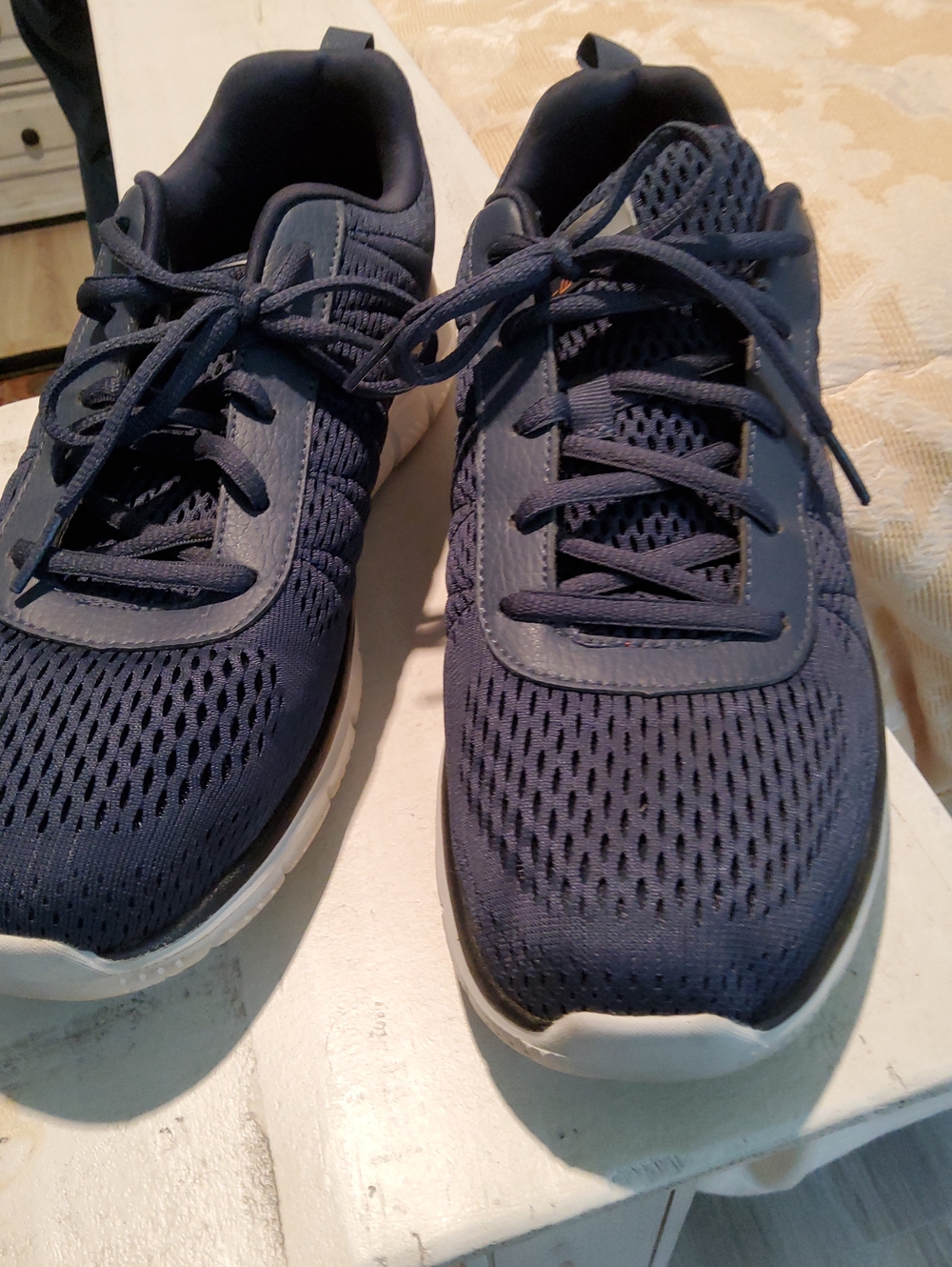 Skechers Navy Mesh Lace-Up Sneakers